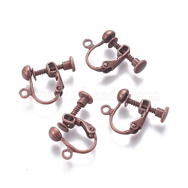 Red Copper Brass Clip-on Earring Findings