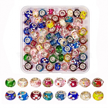 80 pièces 16 perles européennes faites à la main au chalumeau(DIY-SZ0001-03P)-7