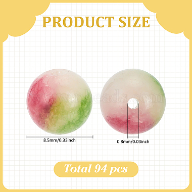 2 brins de perles de jade blanc naturel(G-ME0001-19)-2