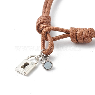 Bracelets réglables en corde de polyester ciré coréen(BJEW-TA00001)-4