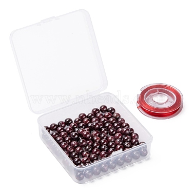 100pcs 8mm perles de grenat(DIY-LS0002-14)-7