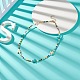 Colorful Synthetic Turquoise Starfish & Shell Pearl & Glass Seed Beaded Necklace for Women(NJEW-TA00044)-2