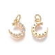 Brass Micro Pave Clear Cubic Zirconia Charms(X-ZIRC-I036-02G)-1