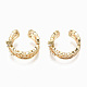 Brass Micro Pave Clear Cubic Zirconia Cuff Earrings(KK-S356-153G-NF)-3