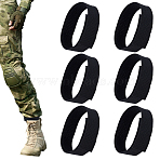 6Pcs Nylon Straps, with Blended Fabric, for Pant Leg Ties, Black, 295x26x2.50mm(DIY-CY0003-69)