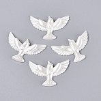 ABS Plastic Imitation Pearl Pendants, Pigeon Charm, White, 23x35.5x4mm, Hole: 1.5mm(KY-Q004-07A)