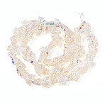 Electroplate Transparent Glass Beads Strands, Butterfly, Antique White, 12x15x6mm, Hole: 0.9mm, about 60pcs/strand, 23.39~23.62''(59.4~60cm)(EGLA-T029-06F)