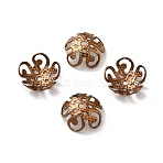 Ion Plating(IP) 304 Stainless Steel Bead Caps, Flower, 5-Petal, Coffee Golden, 10x10.5x4mm, Hole: 0.6mm(STAS-F094-11CG)
