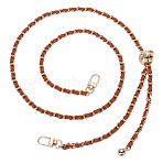 PU Leather & Piatinum Alloy Handbag Chain Straps, for Handbag or Shoulder Bag Replacement, Light Gold, Sienna, 1000~1210x7.5mm(PURS-WH0008-01G-03)