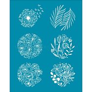 Silk Screen Printing Stencil, for Painting on Wood, DIY Decoration T-Shirt Fabric, Flower Pattern, 100x127mm(DIY-WH0341-213)