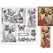 PVC Plastic Stamps, for DIY Scrapbooking, Photo Album Decorative, Cards Making, Stamp Sheets, Film Frame, Butterfly, 15x15cm(DIY-WH0372-0053)
