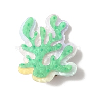 Ocean Theme Coral Acrylic Alligator Hair Clips, Hair Accessories for Girls Women, Spring Green, 46x38x12.5mm(OHAR-A009-01A)