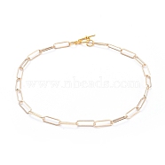 Chain Necklaces, with Iron Paperclip Chains and Alloy Toggle Clasps, Golden, 15.98 inch(40.6cm)(NJEW-JN02759-02)