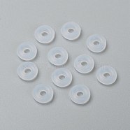 Rubber O Rings, Donut Spacer Beads, Fit European Clip Stopper Beads, White, 2mm(KY-R007-09)