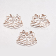 Alloy Open Back Bezel Pendants, For DIY UV Resin, Epoxy Resin, Pressed Flower Jewelry, Bell, Rose Gold, 37x45x2.5mm, Hole: 2mm(PALLOY-L203-03RG)