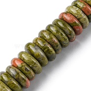 Natural Unakite Beads Strands, Disc, 12x3.5~4mm, Hole: 1.4mm, about 51pcs/strand, 7.48~8.19 inch(19~20.8cm)(G-F743-06D)