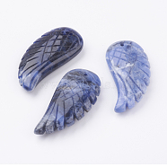 Natural Sodalite Pendants, Wing, 34~35x16~18x6.5~7.5mm, Hole: 1mm(G-E435-F-08)