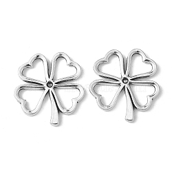 Alloy Pendants, Cadmium Free & Nickel Free & Lead Free, Clover, Antique Silver, 29x31.5x2mm(PALLOY-2414-AS-FF)