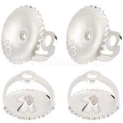 8Pcs 925 Sterling Silver Ear Nuts, Silver, 6x4.5mm, Hole: 0.7~1mm(STER-BBC0007-46)