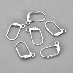 304 Stainless Steel Earrings, Leverback Earring Findings, with Loop, Silver, 18x12x1.5mm, Hole: 2mm, Pin: 0.8mm(STAS-P166-11S)