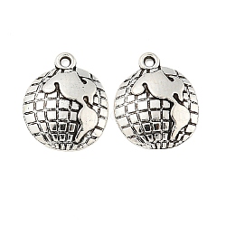 Tibetan Style Zinc Alloy Earth Charms, Lead Free & Cadmium Free, Antique Silver, 12x16x3mm, Hole: 1.5mm, about 500pcs/500g(TIBEP-R334-307AS-RS)