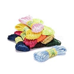 Korean Polyester Cord, Chinese Knotting Cord, Rattail Satin Cord, Mixed Color, 2.5mm, about 21.87 yards(20m)/bundle(NWIR-WH0004-M)