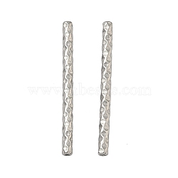 304 Stainless Steel Tube Beads, Textured Tube, Stainless Steel Color, 26x2mm, Hole: 1mm(STAS-Z192-07P-06)