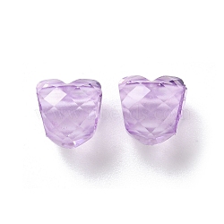 Resin European Beads, Faceted Peach Heart Large Hole Beads, Plum, 10.5x10.5x10.5mm, Hole: 5mm(RESI-M001-04E)