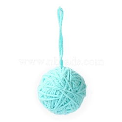 Yarn Knitted Christmas Ball Ornaments, for Xmas Wedding Party Decoration , Turquoise, 115~119mm(AJEW-P106-01D)