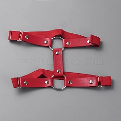 Imitation Leather with Alloy Garter Leg Ring, Dark Red, 130x205x1~1.8mm(AJEW-WH0513-67B)