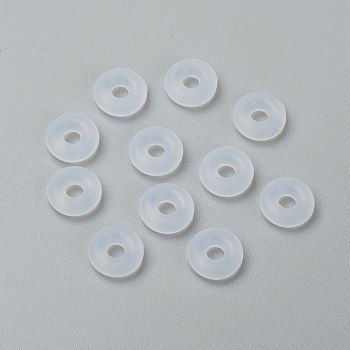 Rubber O Rings, Donut Spacer Beads, Fit European Clip Stopper Beads, White, 2mm