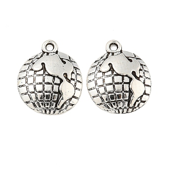 Tibetan Style Zinc Alloy Earth Charms, Lead Free & Cadmium Free, Antique Silver, 12x16x3mm, Hole: 1.5mm, about 500pcs/500g