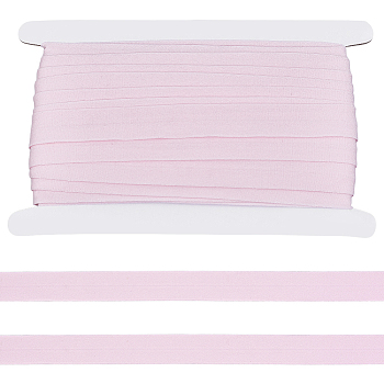 15M Flat Nylon Elastic Cord/Band, Webbing Garment Sewing Accessories, with 1Pc Cardboard Display Card, Pink, 21mm, about 16.40 Yards(15m)/Roll