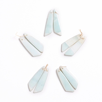 Natural Hemimorphite Pendants, for Jewelry Making, Wing, 43~44.5x10~11x3.5~5mm, Hole: 1.2mm