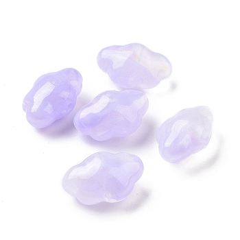 Opaque Acrylic Beads, Glitter Beads, Cloud, Lilac, 16.5x26x13mm, Hole: 2mm, about 150pcs/500g