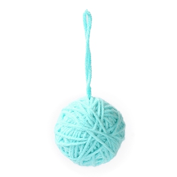 Yarn Knitted Christmas Ball Ornaments, for Xmas Wedding Party Decoration , Turquoise, 115~119mm