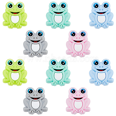 Mixed Color Frog Silicone Beads