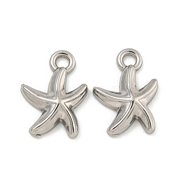 Stainless Steel Color Starfish 304 Stainless Steel Charms