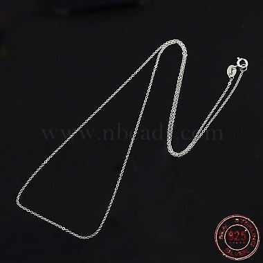 Rhodium Plated Sterling Silver Necklaces(X-STER-M034-32A)-2