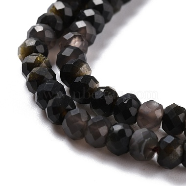 Natural Golden Sheen Obsidian Beads Strands(G-K312-11B)-3