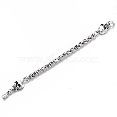 Men's Alloy Wheat Chain Bracelets(X-BJEW-T014-05AS)-2