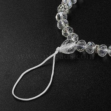 perles de strass en verre et argile polymère rondelle chaînes de dragonne de téléphone(HJEW-YW0001-05D)-2