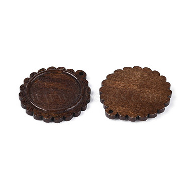 Colgante de madera tallada Schima con cabuj&oacute;n(WOOD-N022-05)-2