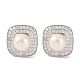 925 Sterling Silver Square Stud Earrings(EJEW-C115-02P)-1