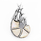 Labster Shape Natural White Shell Brooch Pin(G-N333-003B-RS)-2