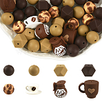 35Pcs 8 Styles Silicone Focal Beads, Mixed Shape, Mixed Color, 14~22x14~27x14~20mm, Hole: 2~3mm(SIL-YW0002-57)
