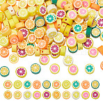 170Pcs 10 Styles Handmade Polymer Clay Fruit Beads, Lemon Slice, Mixed Color, 8~10.5x3.5~5.5mm, Hole: 1.2~1.6mm, 17pcs/style(CLAY-AR0001-33)