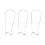 304 Stainless Steel Hoop Earring Findings, Kidney Ear Wire, Silver, 33x12x0.7mm, 21 Gauge, Pin: 0.7mm(STAS-P223-01S-04)