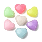 Plastic Beads, Heart, Mixed Color, 8x9x5mm, Hole: 1.5mm, about 2380pcs/500g(KY-Z003-16)