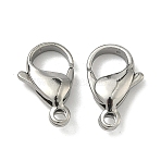 Tarnish Resistant 304 Stainless Steel Lobster Claw Clasps, Parrot Trigger Clasps, Manual Polishing, Stainless Steel Color, 17x10.5x4mm, Hole: 2.2mm(STAS-AB17)